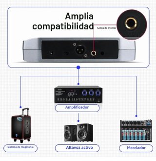 Bomge V-430 Sistema Micrófonos Inalámbricos