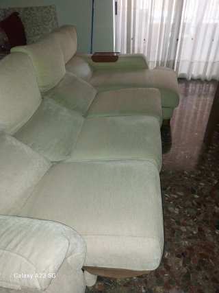 Sofá modular beige de tela