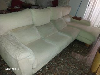 Sofá modular beige de tela
