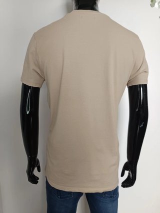 Camiseta Bershka beige estampada