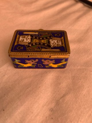 Caja vintage metal (latón) para pastillas