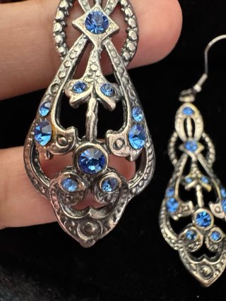 Pendientes Vintage Art Déco Azules