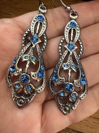Pendientes Vintage Art Déco Azules
