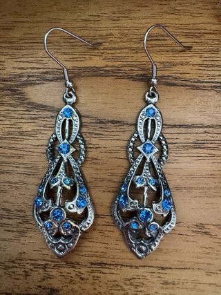 Pendientes Vintage Art Déco Azules