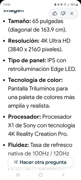 TV Sony 65 Negra y Blanca