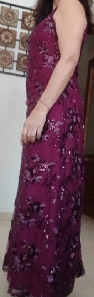 Vestido fiesta Vino con pedrería Talla S