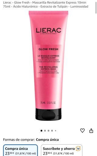 Lierac Glow Fresh Mascarilla Revitalizante Express