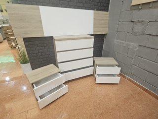 Pack Dormitorio: Cabecero, Cómoda y 2 Mesitas