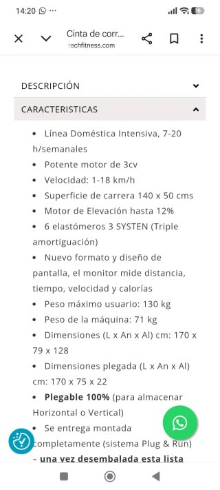 Cinta de Correr BH Nido nueva