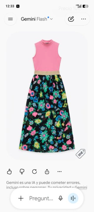 Conjunto Blusa Rosa y Falda Flores