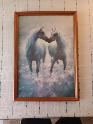 Cuadro Caballos Marco Madera