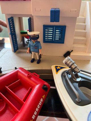 Puerto Marítimo Policía Playmobil con Barcos