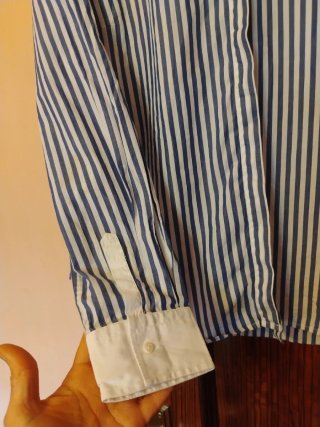 Camisa Uterque Rayas Azul Blanco