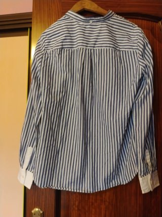 Camisa Uterque Rayas Azul Blanco