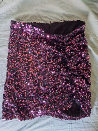Falda lentejuelas rosa y negra