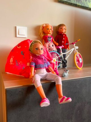 Nancy Muñeca Camping Bicicleta Accesorios