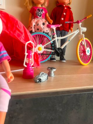 Nancy Muñeca Camping Bicicleta Accesorios