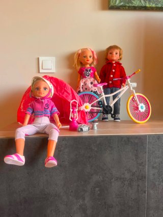 Nancy Muñeca Camping Bicicleta Accesorios