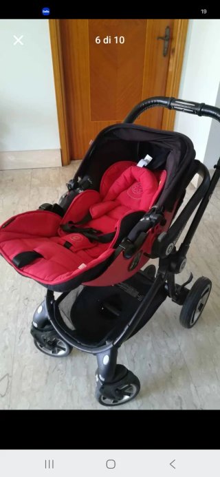 Passeggino fratellare rosso e nero kiddy
