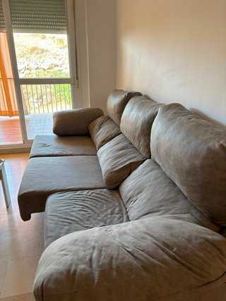 Sofá modular gris de tela