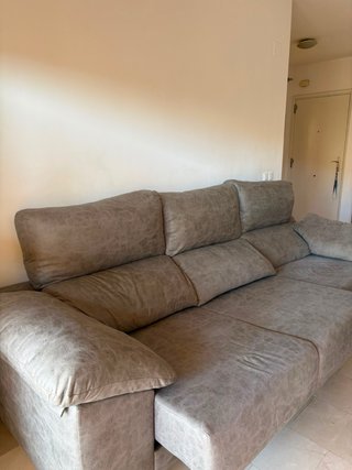 Sofá modular gris de tela