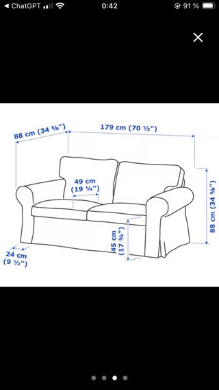 Sofá Ikea marrón tela