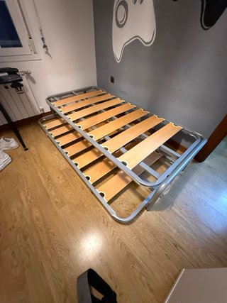 Somier metálico doble con lamas de madera