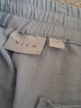Pantalón lino azul cielo
