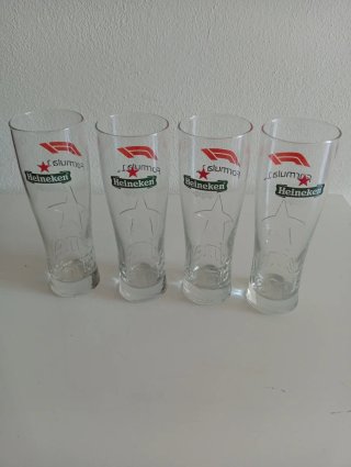 Set 4 Bicchieri da birra  Heineken Formula 1