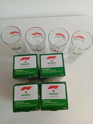 Set 4 Bicchieri da birra  Heineken Formula 1