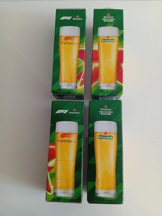 Set 4 Bicchieri da birra  Heineken Formula 1
