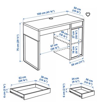 Escritorio blanco de estudio de ikea