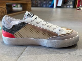 Scarpe donna oro e bianche in pelle