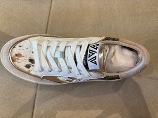 Scarpe donna oro e bianche in pelle
