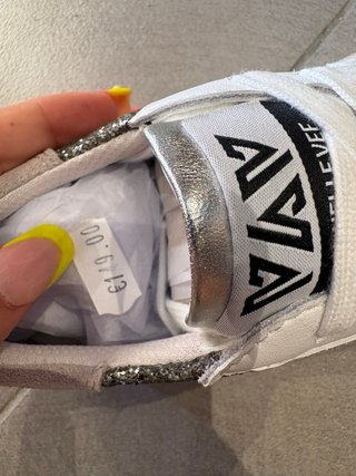 Scarpe donna oro e bianche in pelle
