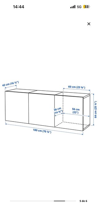 Mueble de tele con buen almacenaje, efecto roble