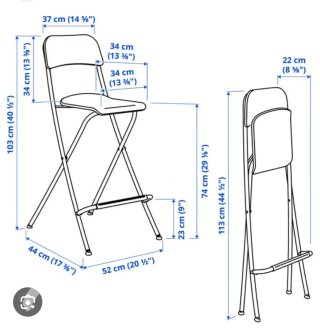 Pack 2 Taburetes Altos Plegables Ikea Franklin