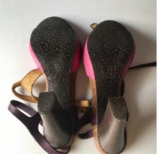 Sandalias Donna Cork Piel Tacon Tricolor T41