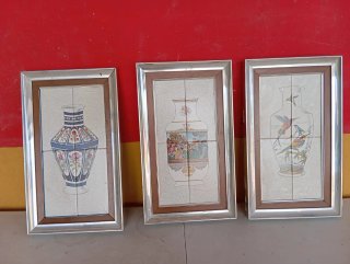 Set 3 Cuadros Decorativos Jarrones
