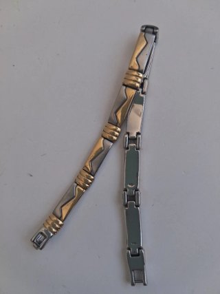 Pulsera bicolor hombre oro y plata