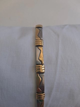 Pulsera bicolor hombre oro y plata