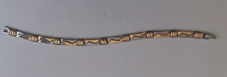 Pulsera bicolor hombre oro y plata
