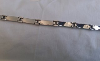 Pulsera bicolor hombre oro y plata