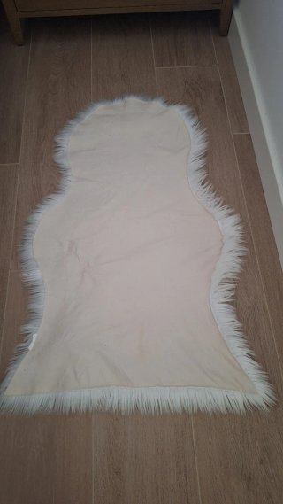 Alfombra Pelo Largo Blanca Estilo Piel