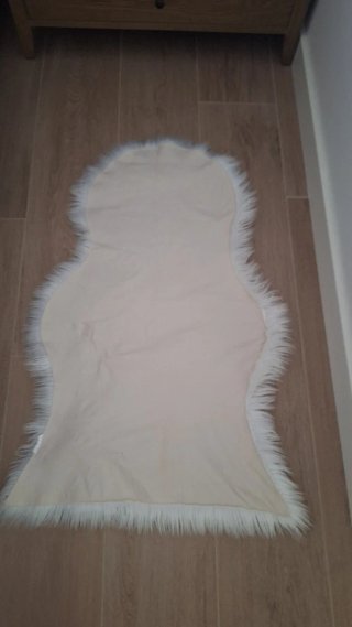 Alfombra Pelo Largo Blanca Estilo Piel