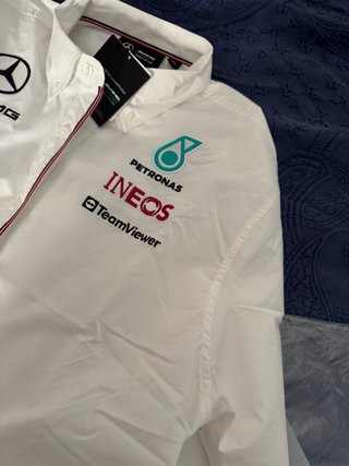 Camisa Oficial F1 Mercedes-AMG Petronas Blanca