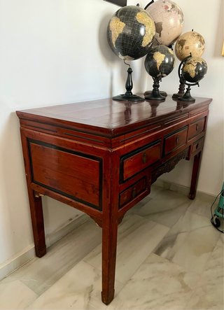 Mueble Chino Madera Marrón y Negro