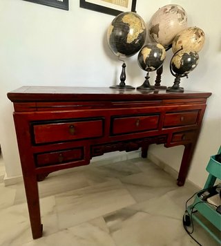 Mueble Chino Madera Marrón y Negro