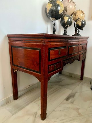 Mueble Chino Madera Marrón y Negro
