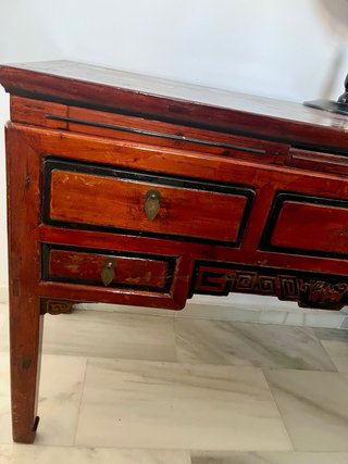 Mueble Chino Madera Marrón y Negro